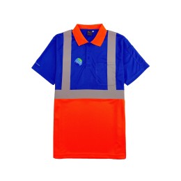 Custom-made color-blocking short-sleeved reflective polo shirt with contrasting color collar and embroidered patch on the left chest pocket Industrial uniform Industrial uniform store D366 Custom-made color-blocking short-sleeved reflective polo shirt with contrasting color collar and embroidered patch on the left chest pocket Industrial uniform Industrial uniform store D366